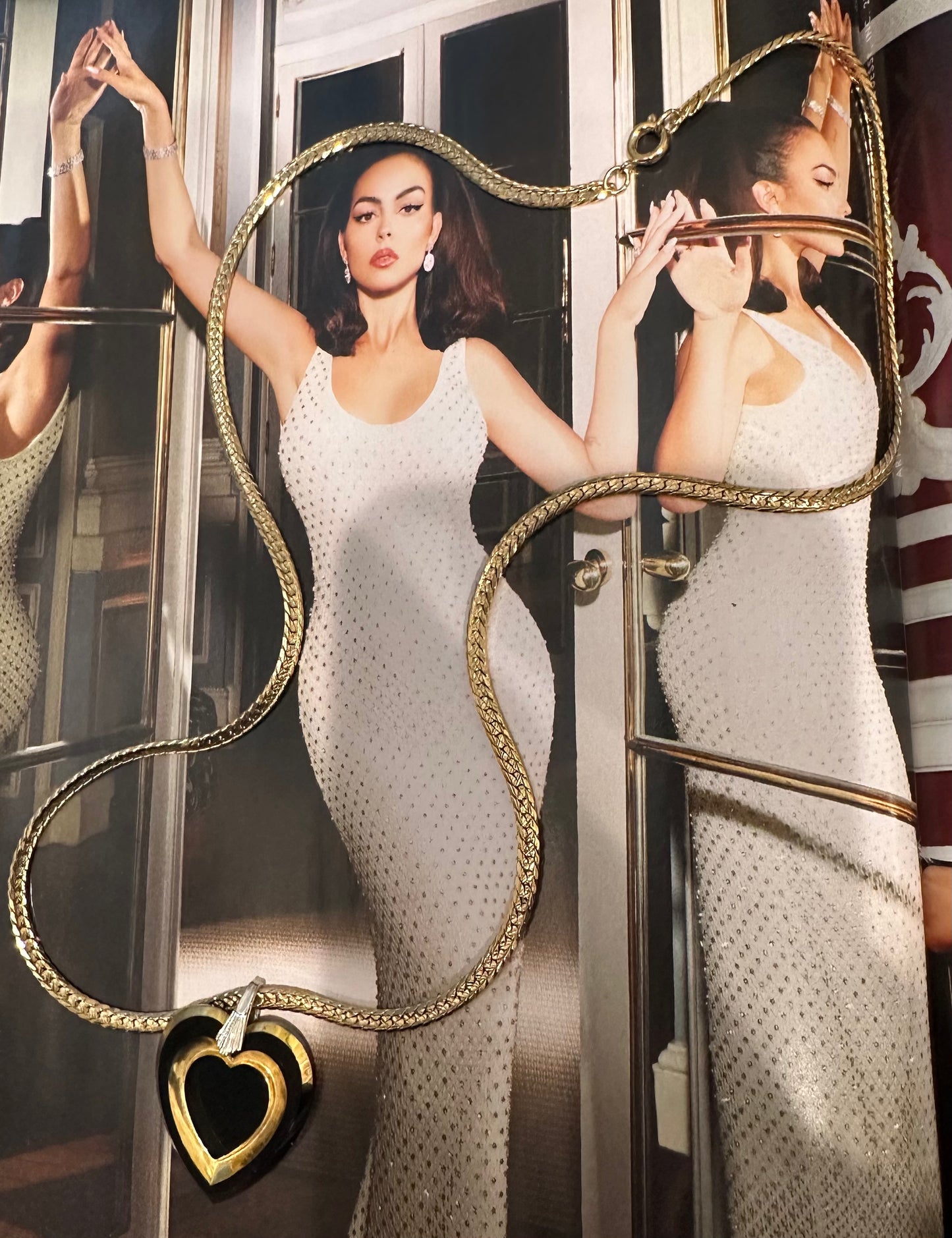 Pre-loved Black and Gold Heart Necklace