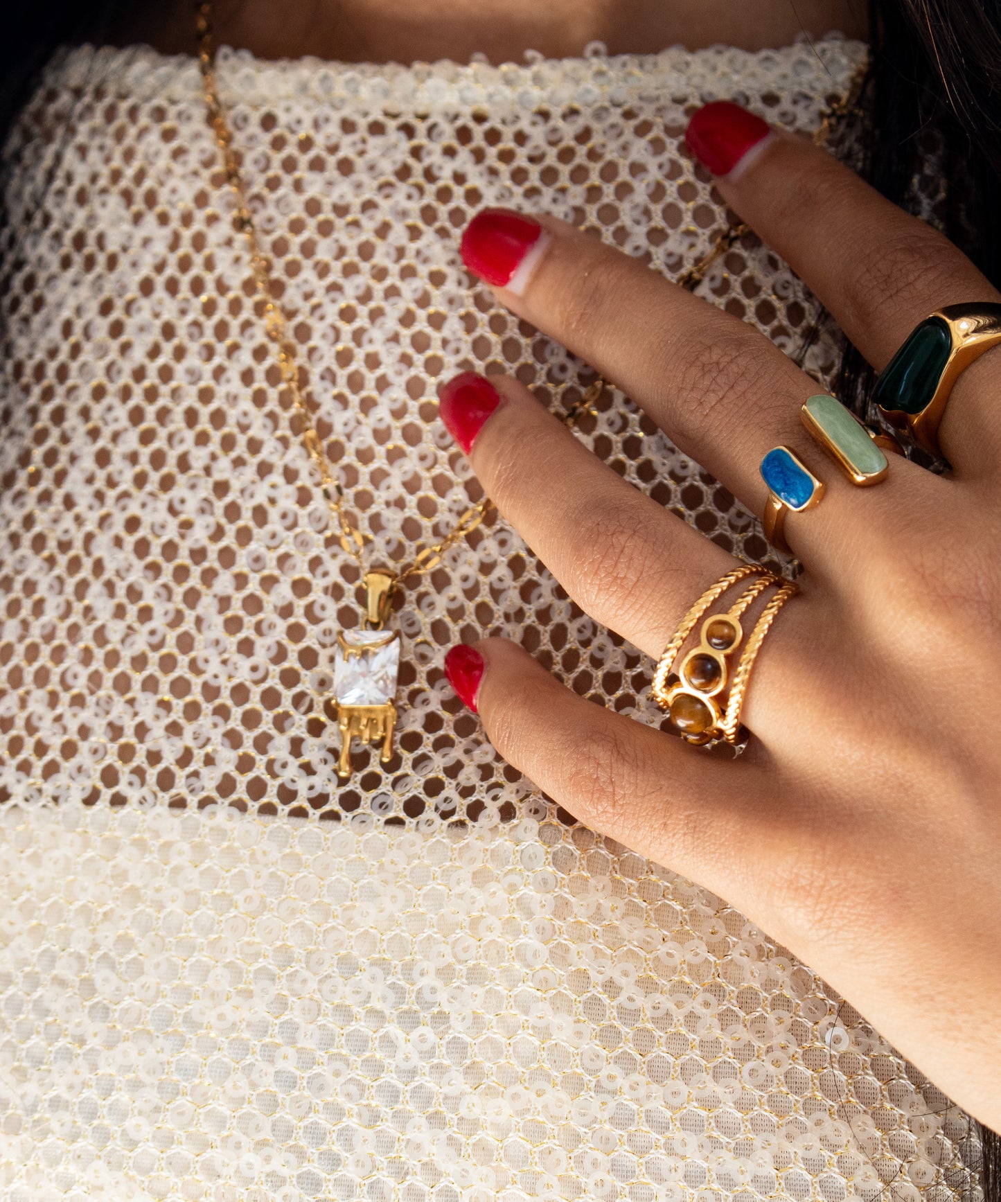 Dripped Out Gold CZ Necklace