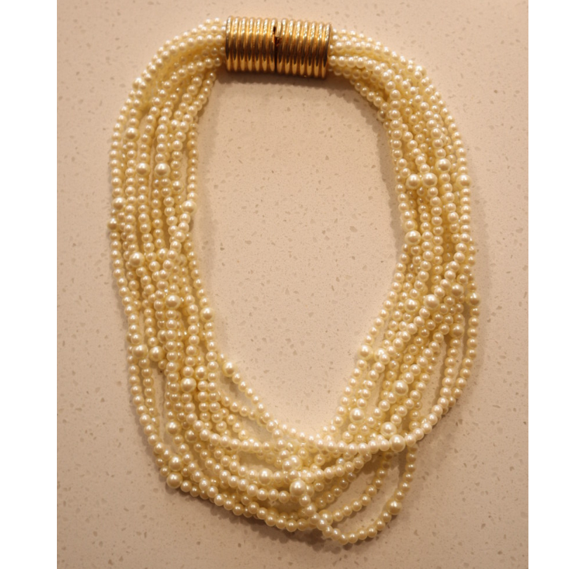 Vintage Rare Mimi Di N Faux Pearl Choker Necklace
