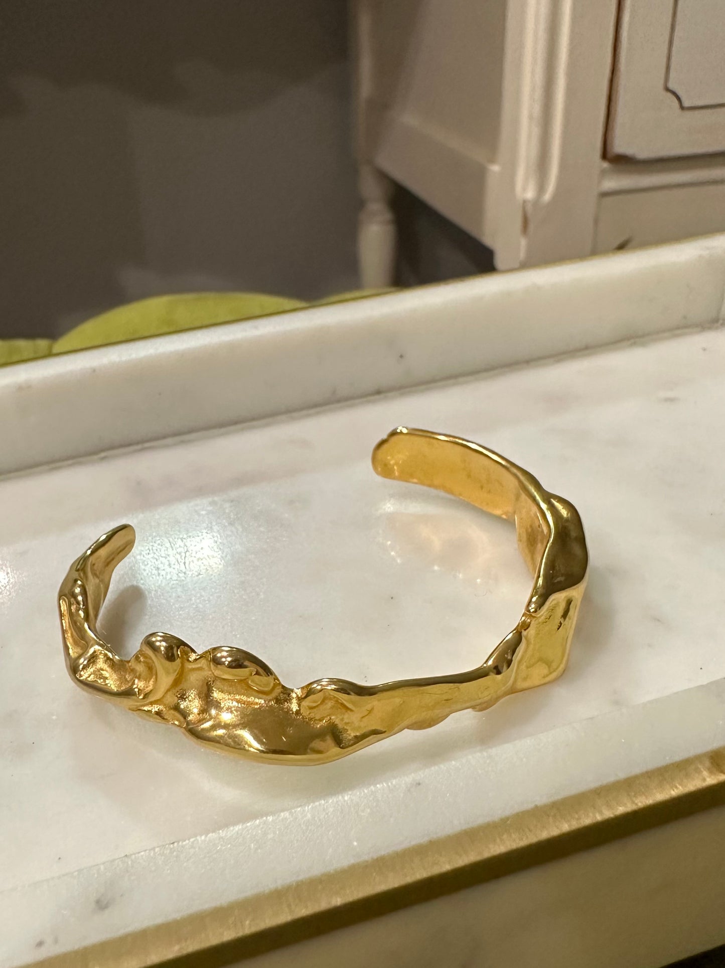 Irregular Gold Cuff Bracelet