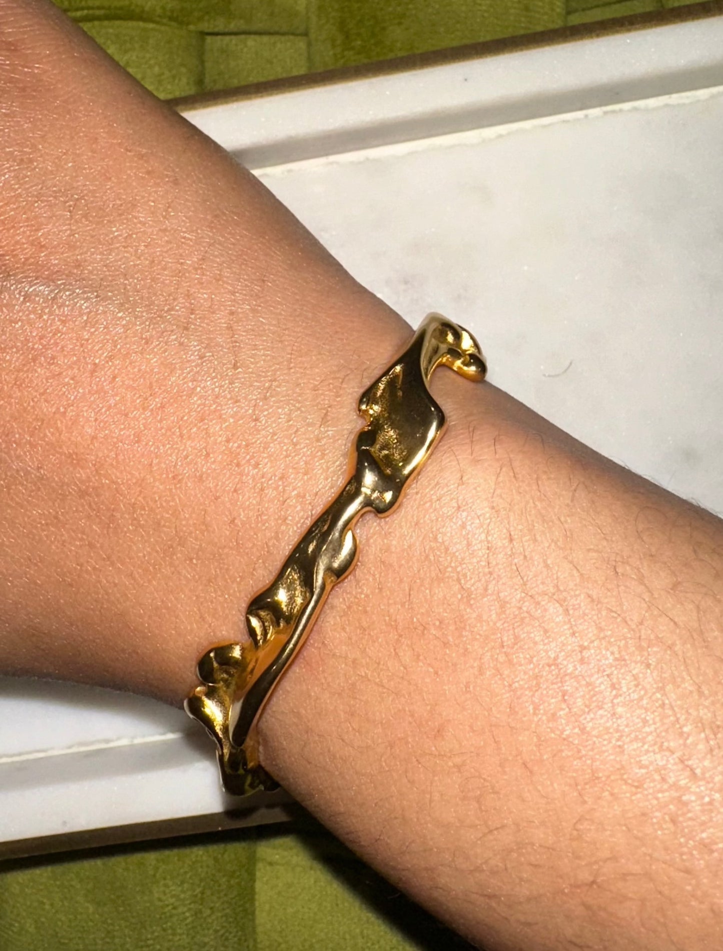 Irregular Gold Cuff Bracelet