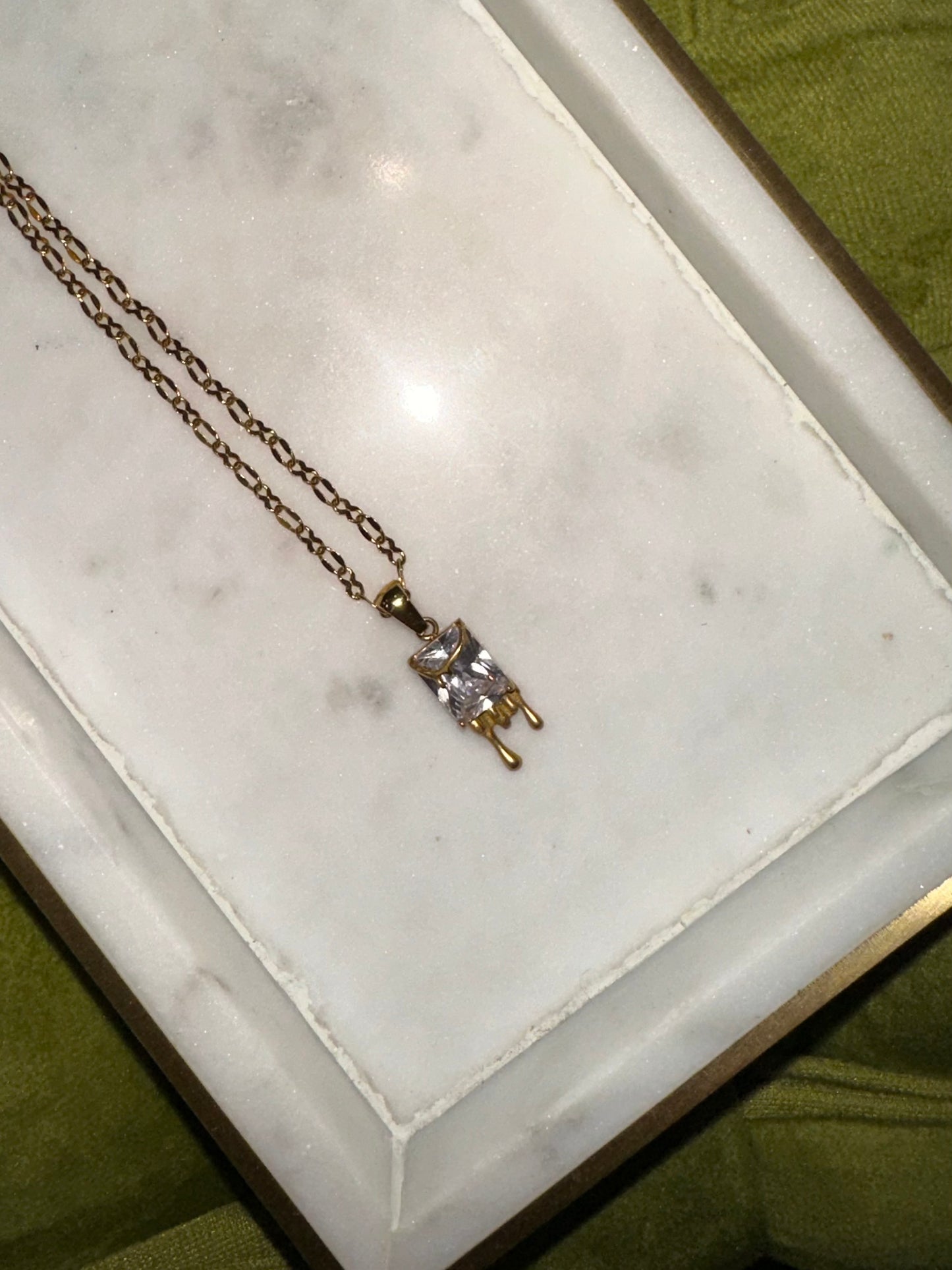 Dripped Out Gold CZ Necklace