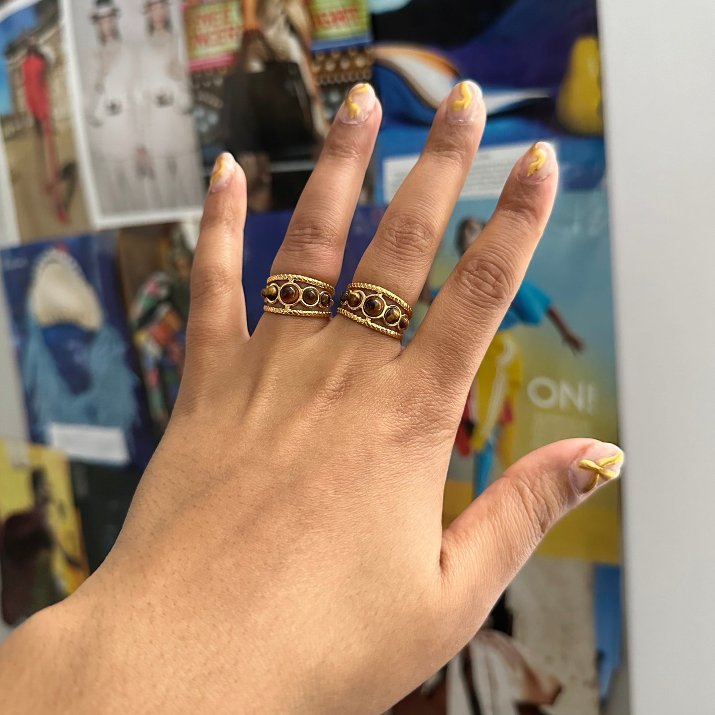 Brown Gemstone Gold Ring