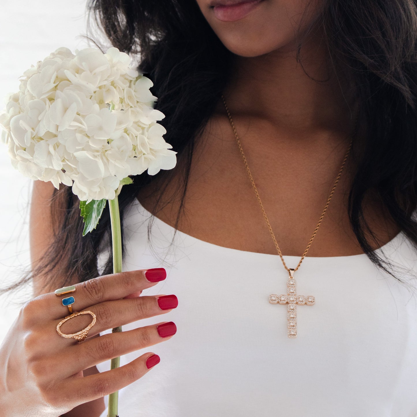 Icy Cross Necklace