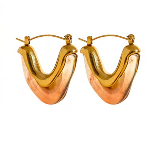 Amber V Shaped Earrings