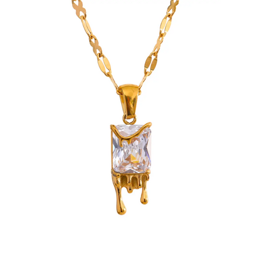 Dripped Out Gold CZ Necklace